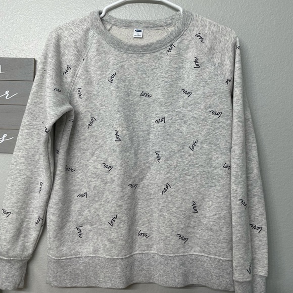Old Navy Love Sweatshirt Grey Preowned Xsmall - Picture 1 of 5